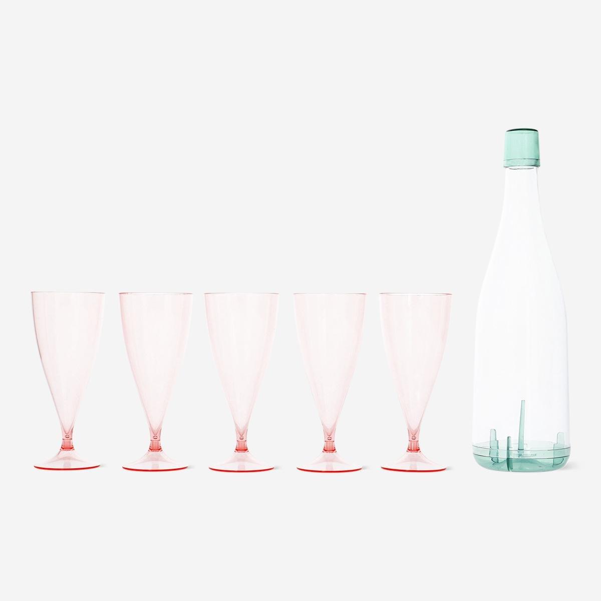 Multicolour Champagne flutes