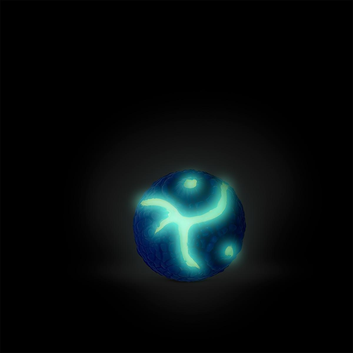 Blue glow in the dark fidget ball