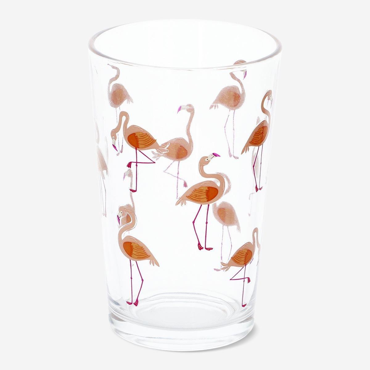 MULTI      Flamingo drinking glass. 220 ml