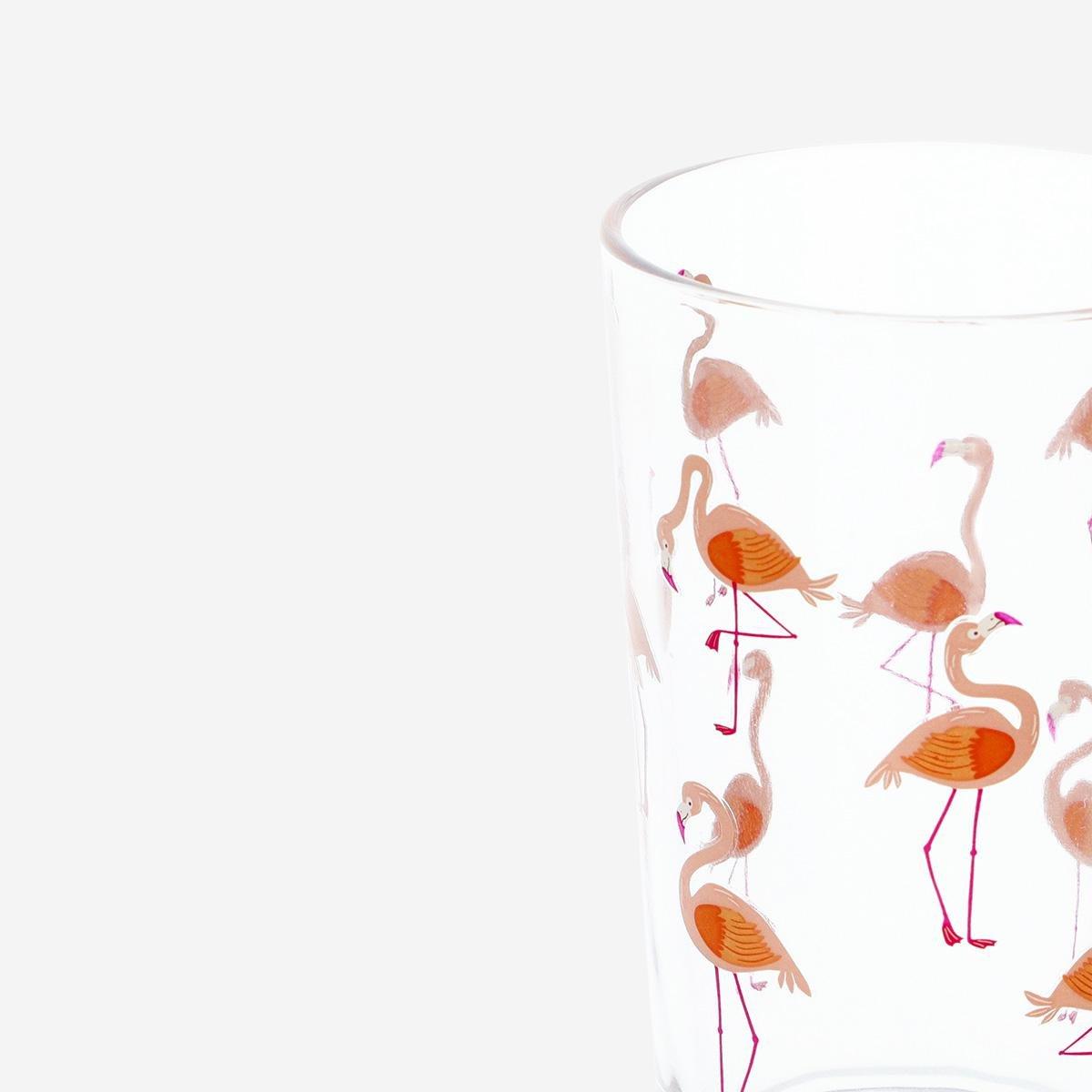 MULTI      Flamingo drinking glass. 220 ml