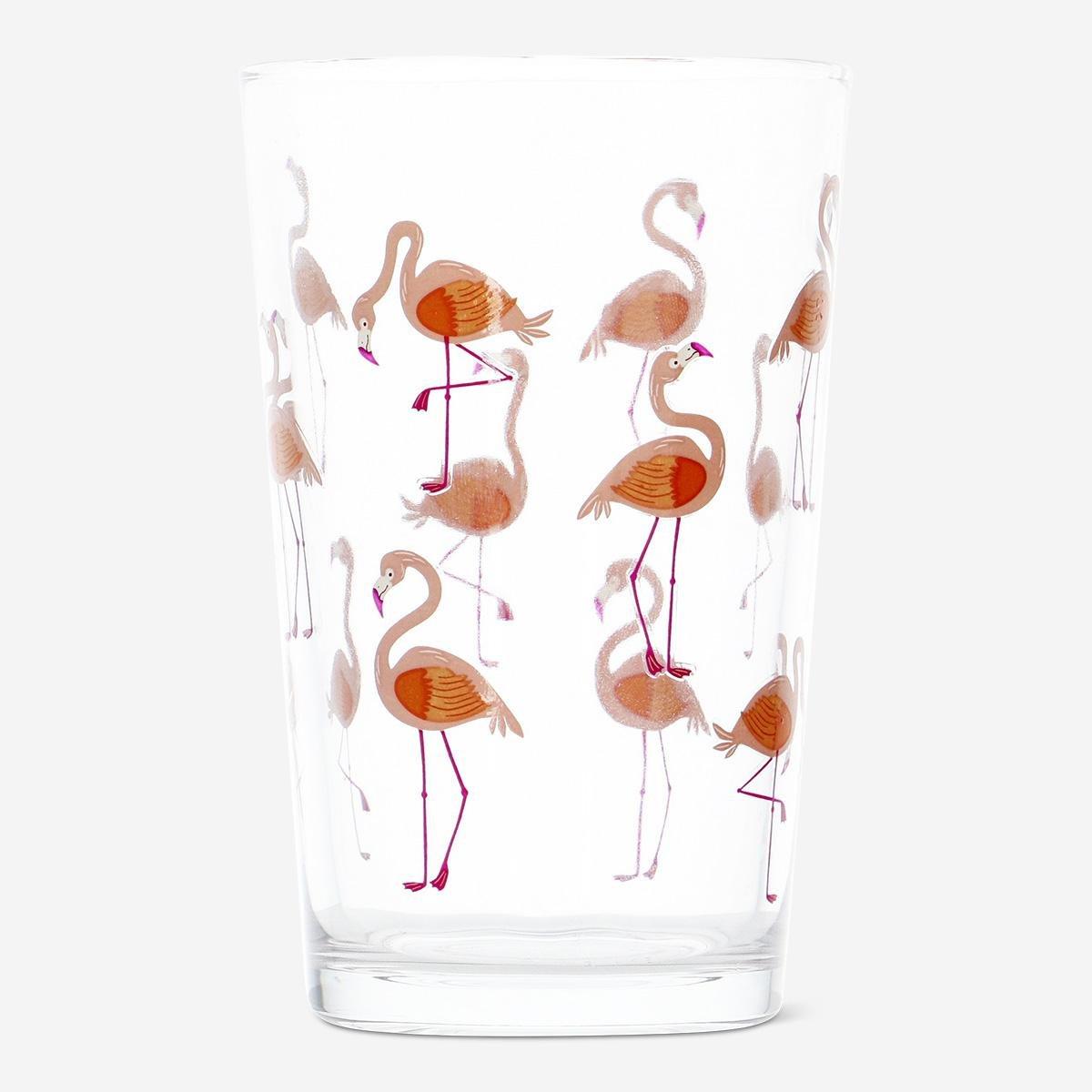 MULTI      Flamingo drinking glass. 220 ml