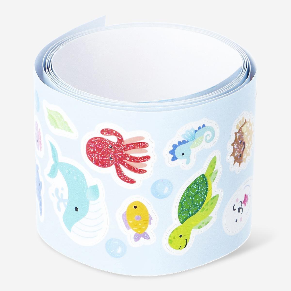 Multicolour ocean creatures sticker roll