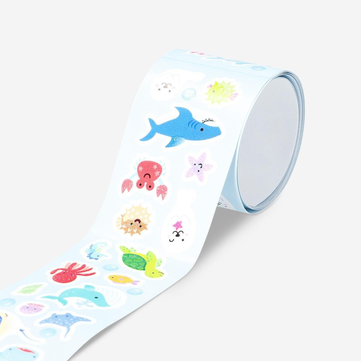 Multicolour ocean creatures sticker roll