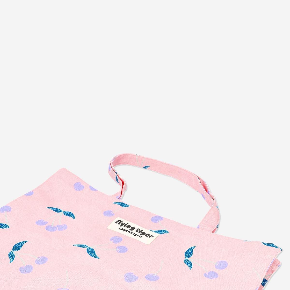 Pink cherry tote bag