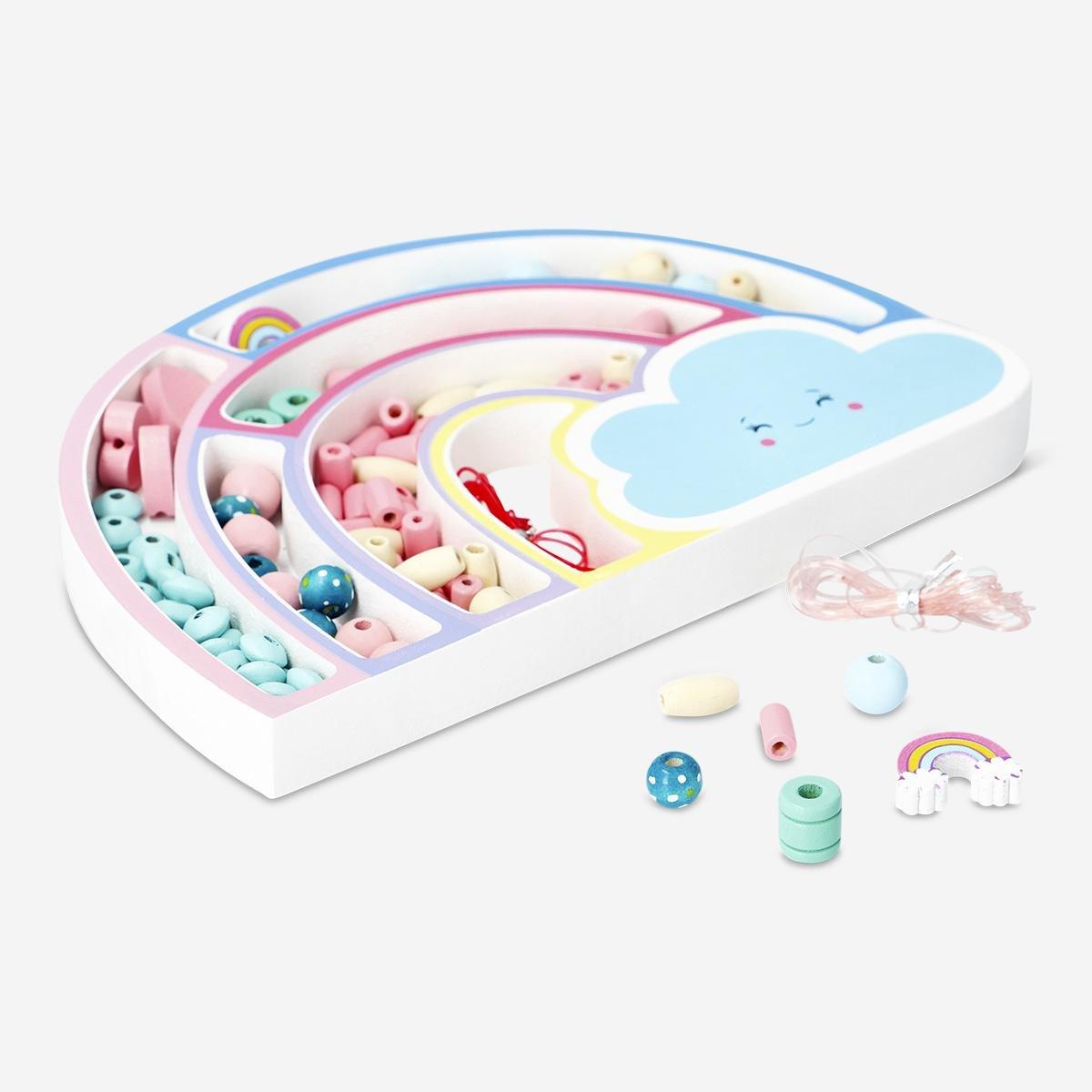 Multicolour bead set. incl. string