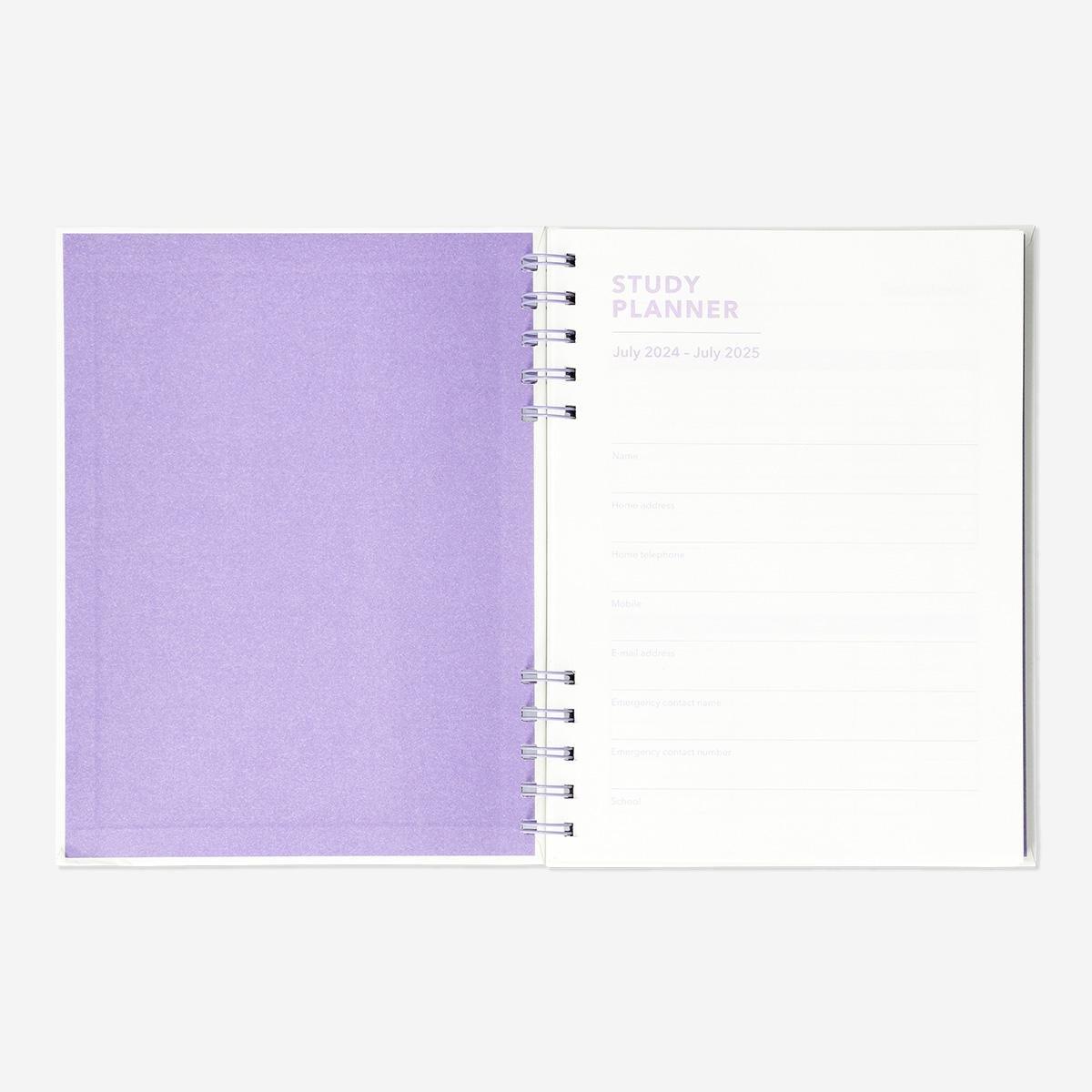 Purple English study planner