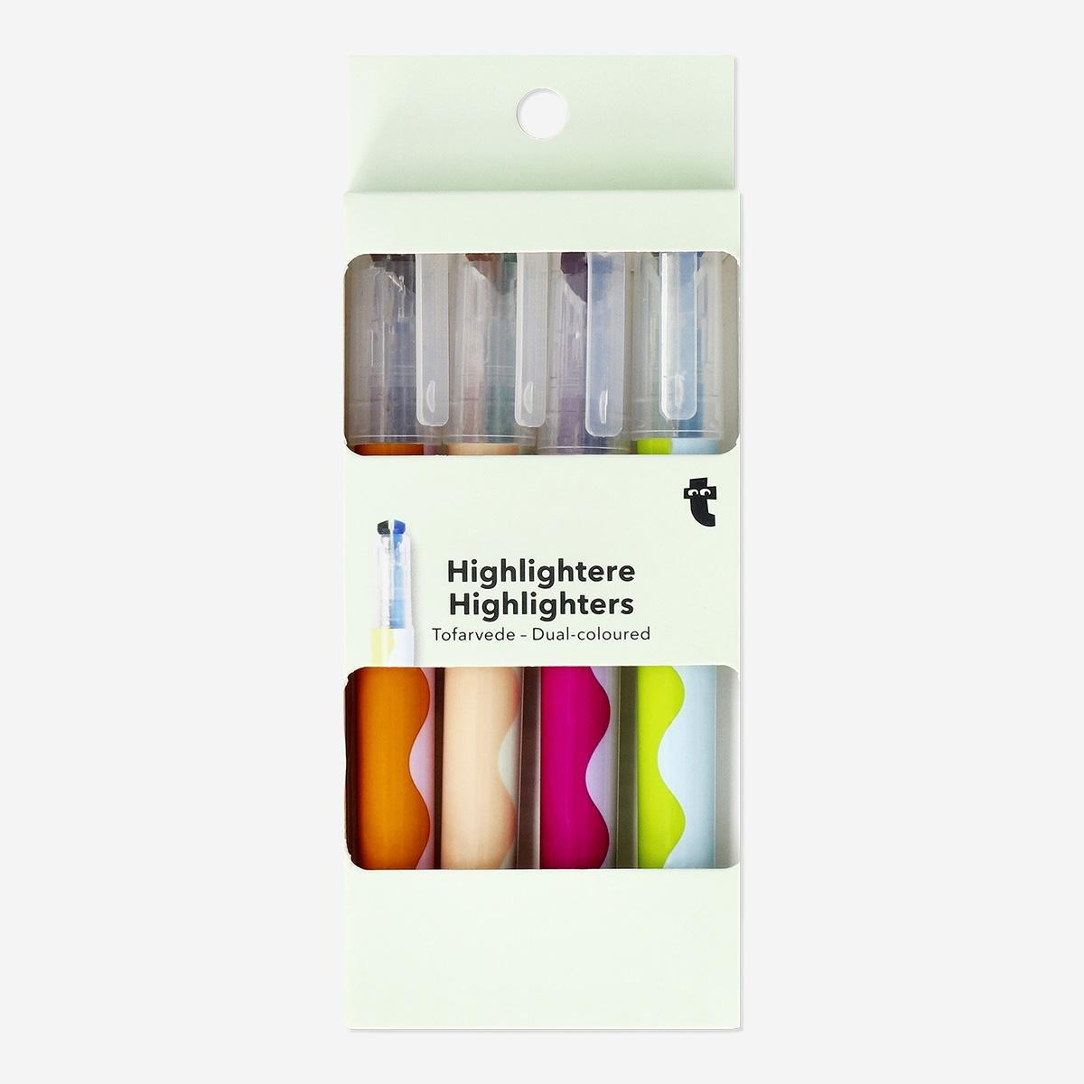 Multicolour dual-coloured highlighters