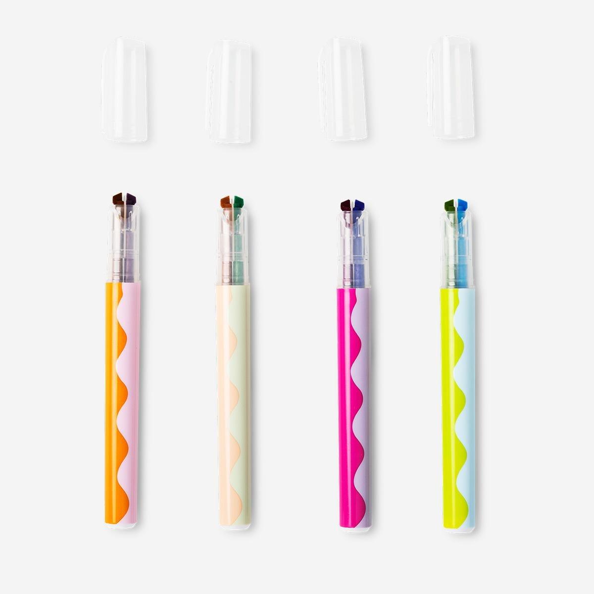 Multicolour dual-coloured highlighters