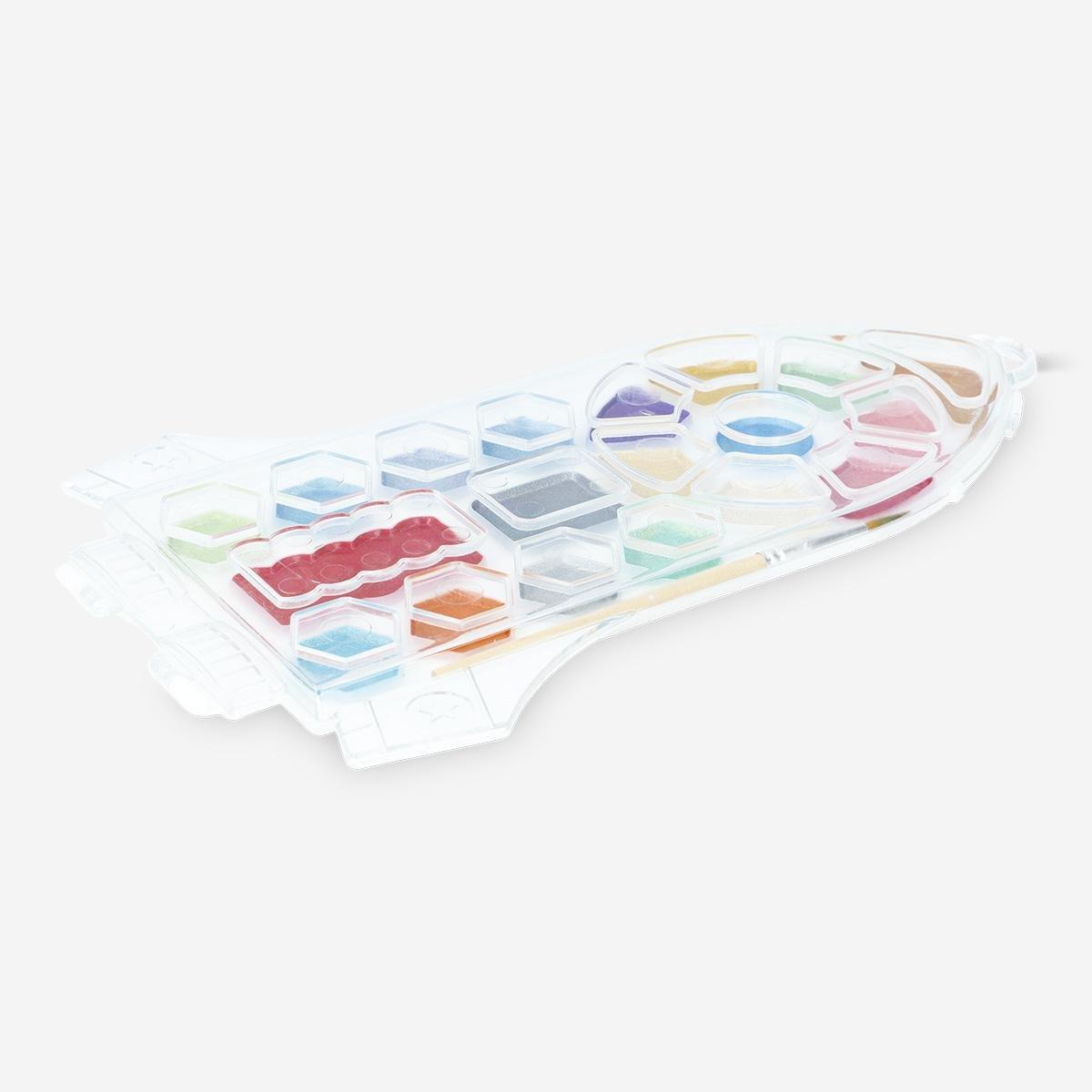 Multicolour spaceship watercolours