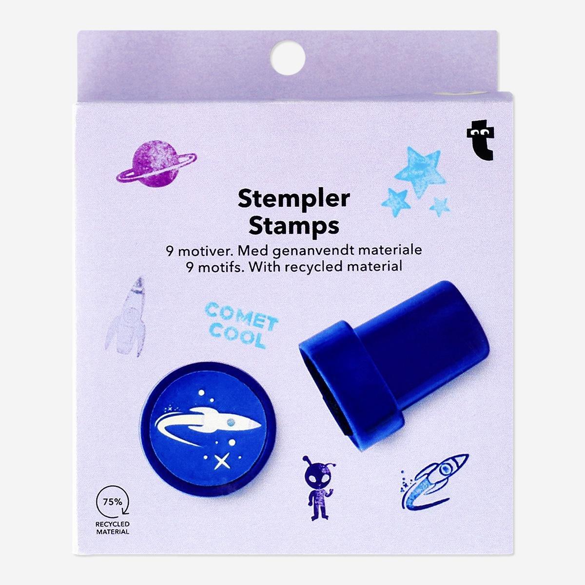 Multicolour space stamps