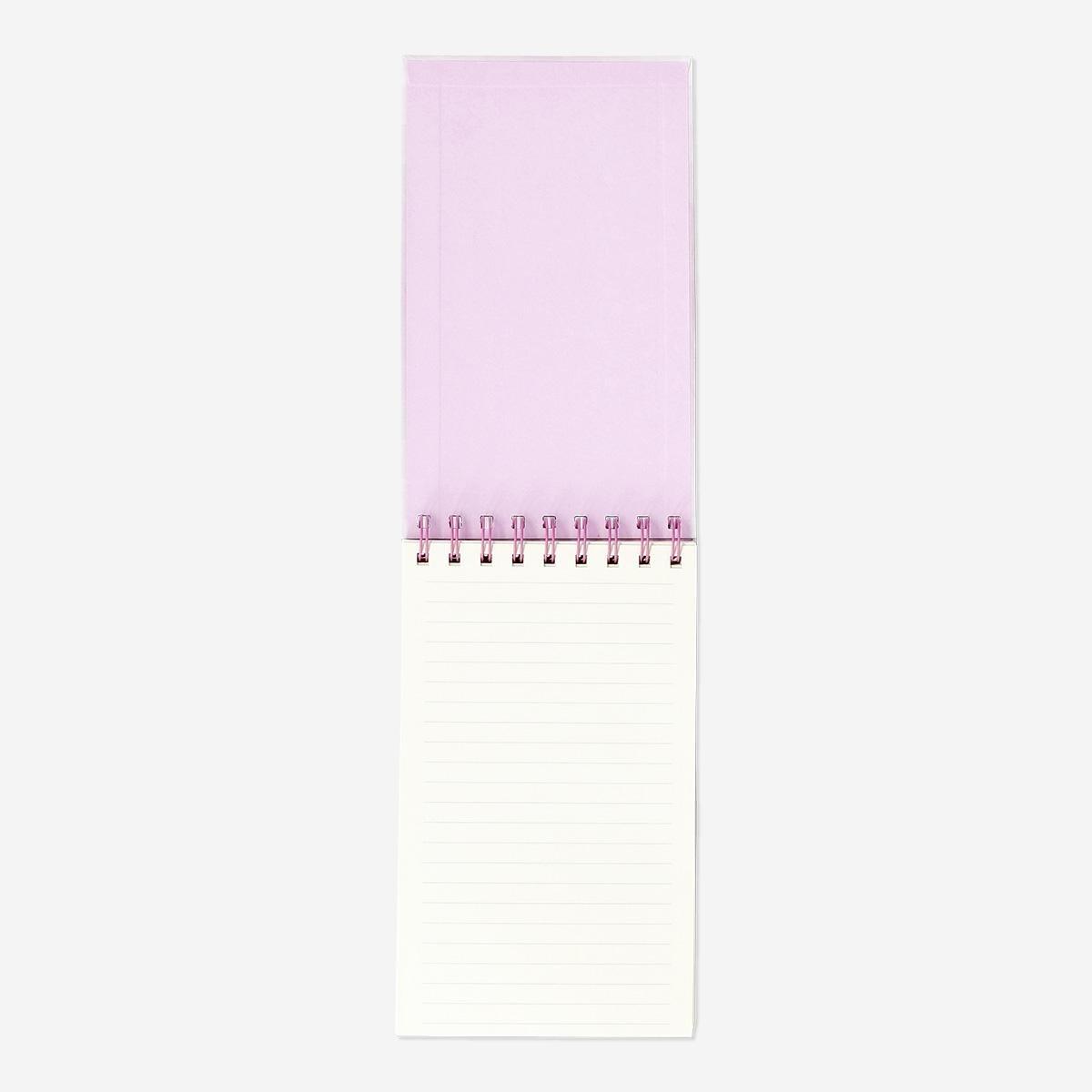 Pink spiral top notepad
