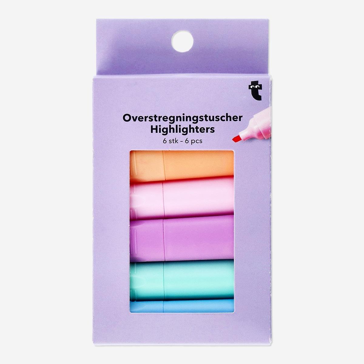 Multicolour soft colour highlighters