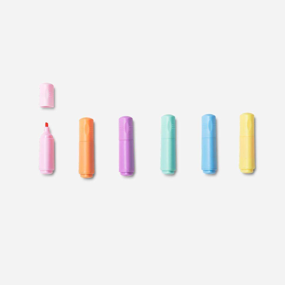 Multicolour soft colour highlighters