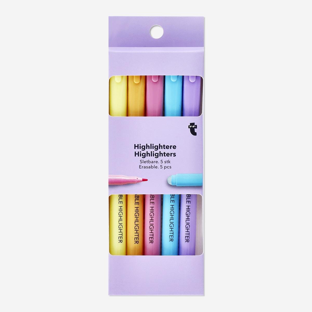 Multicolour erasable highlighters
