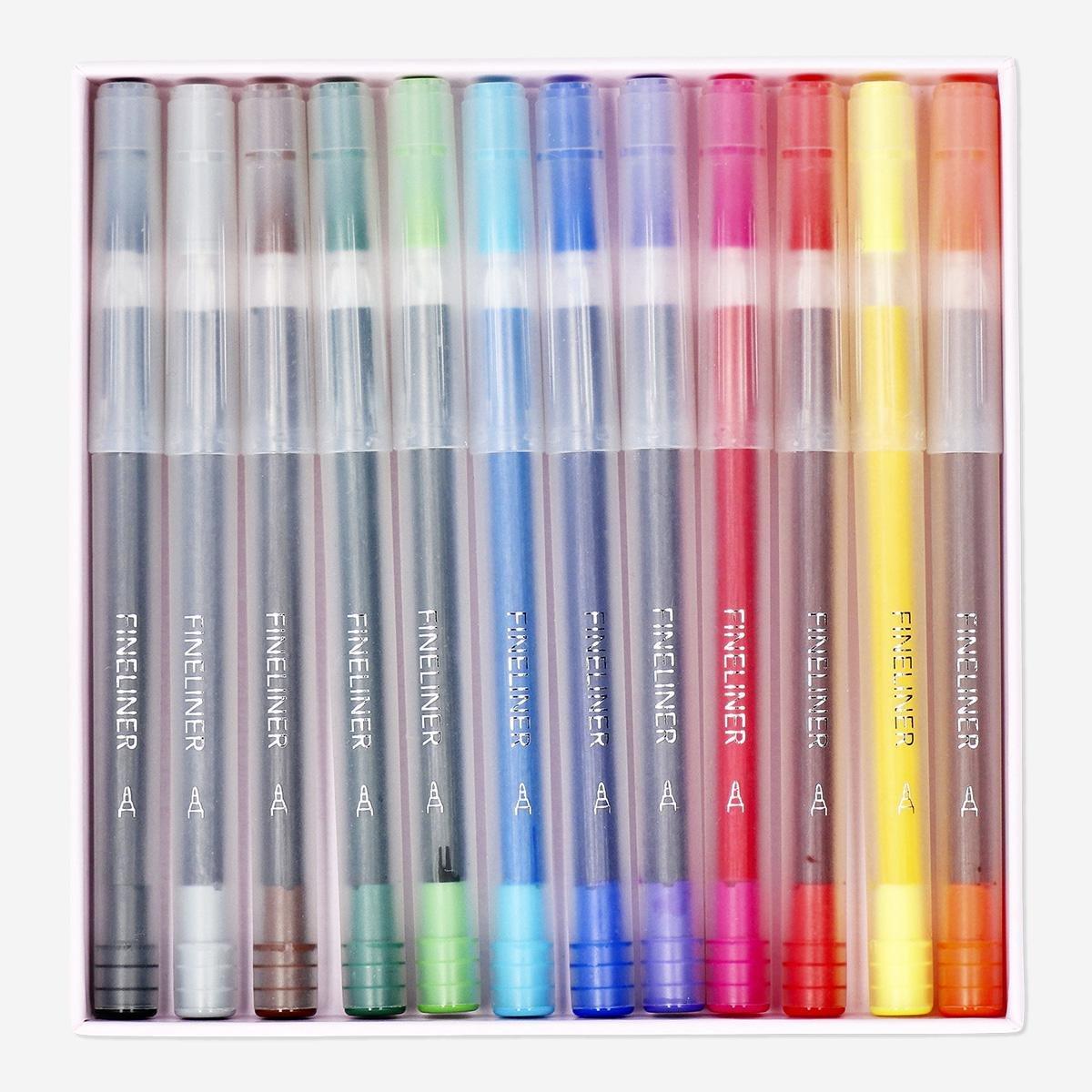 Multicolour fineliners. 12 pcs