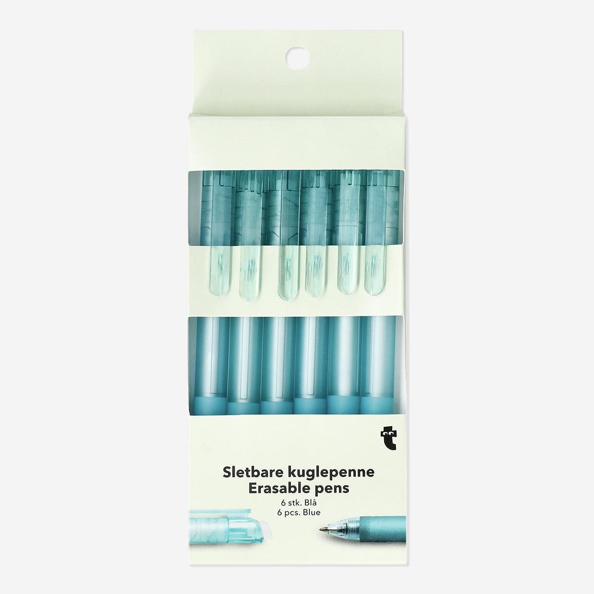 Blue erasable pens