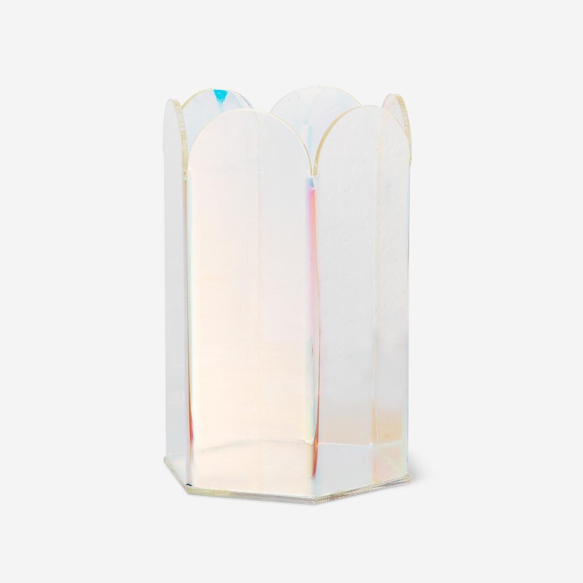Multicolour iridescent pencil holder