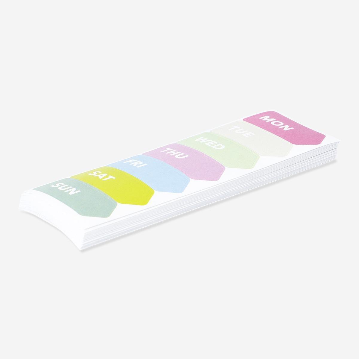 Multicolour weekday stickers