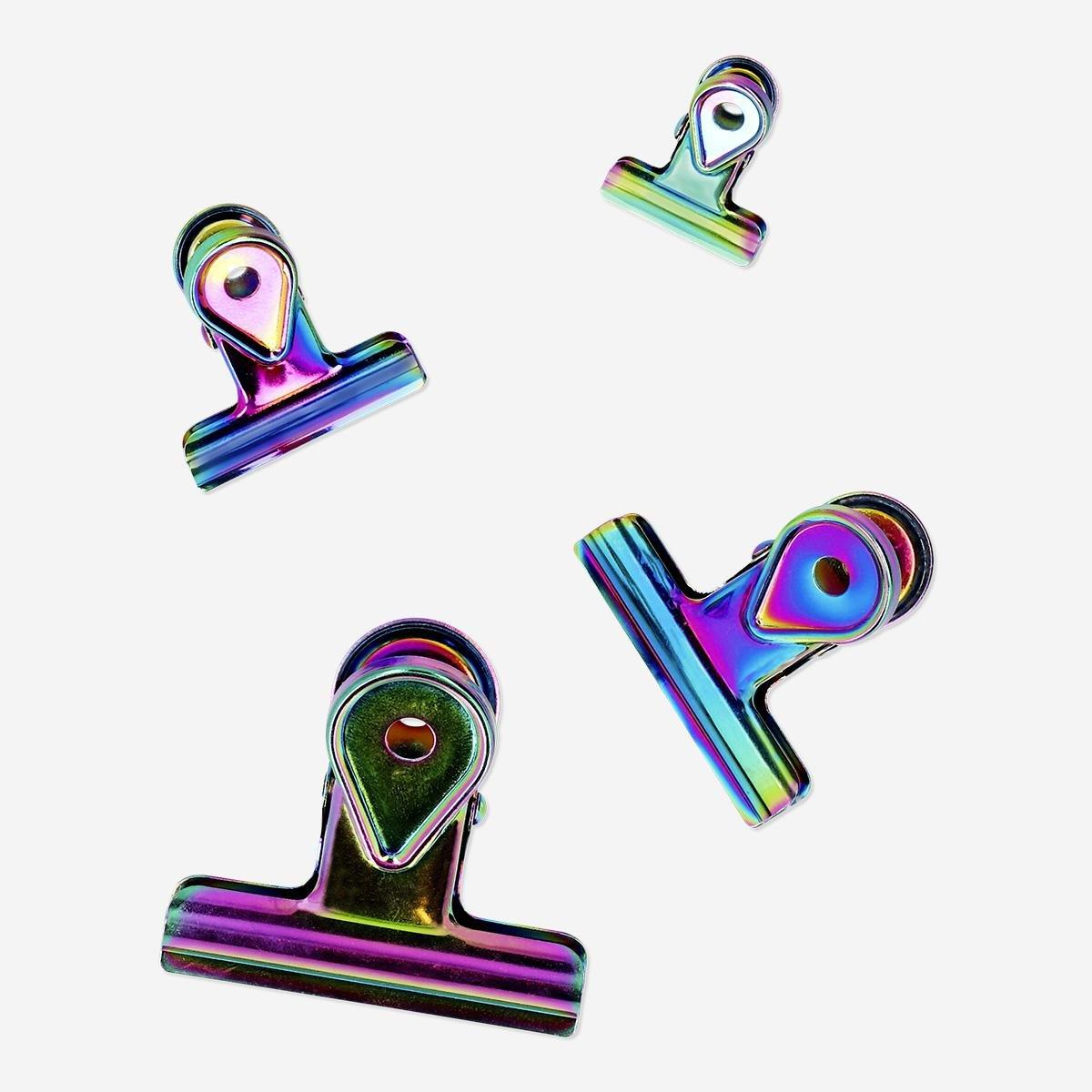 Multicolour metallic clips