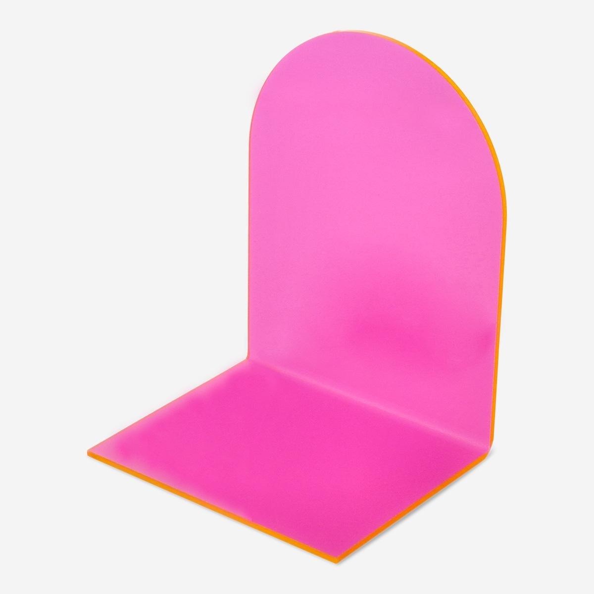 Pink plexiglass bookend