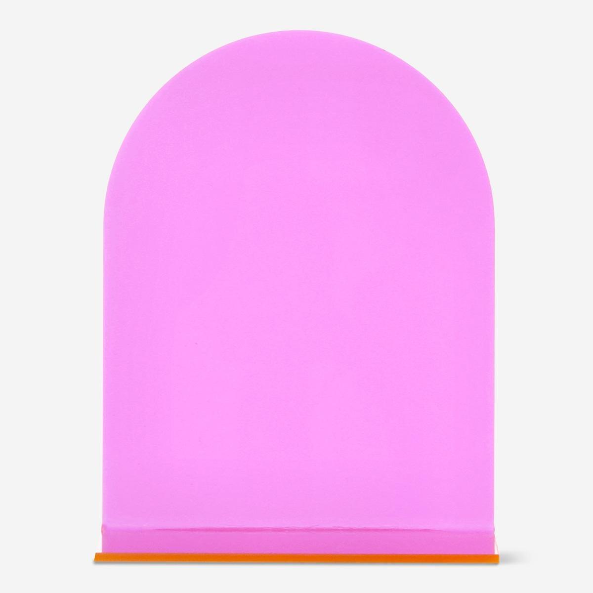 Pink plexiglass bookend