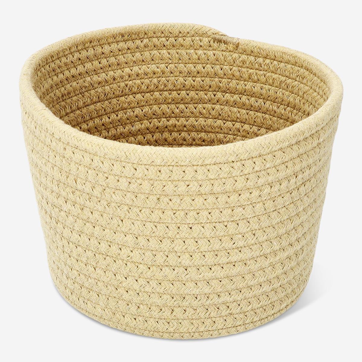 Beige cotton basket. 20 cm