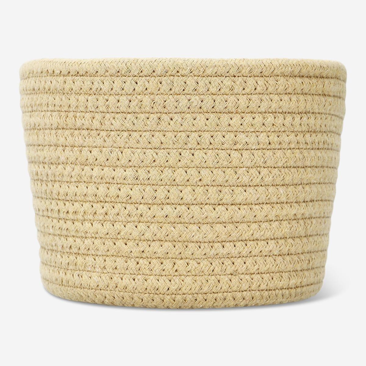 Beige cotton basket. 20 cm
