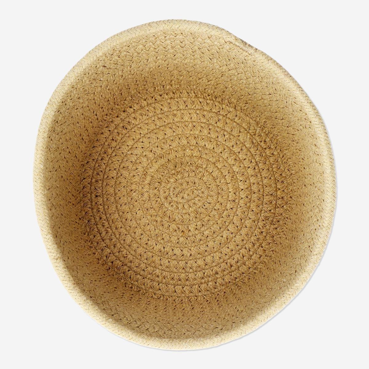 Beige cotton basket. 20 cm