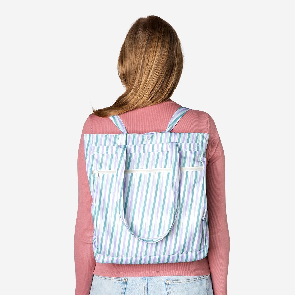Multicolour striped bag. 3-in-1