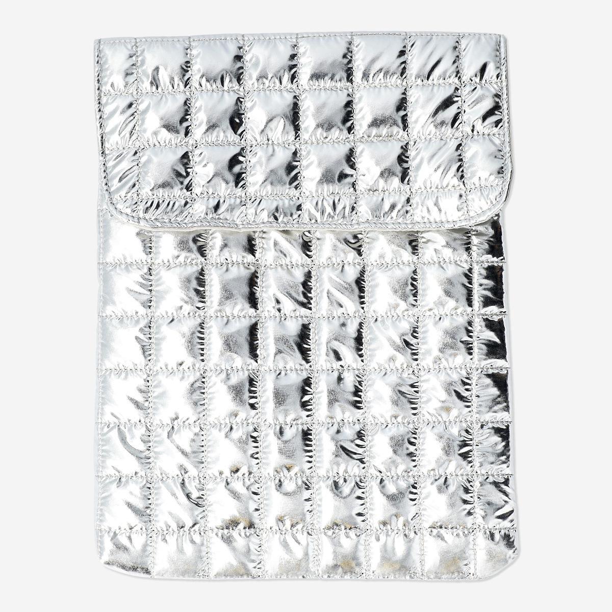 Silver laptop sleeve