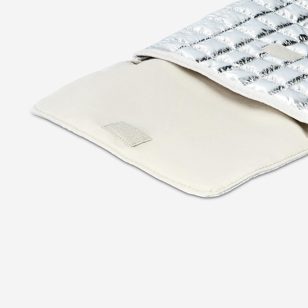 Silver laptop sleeve