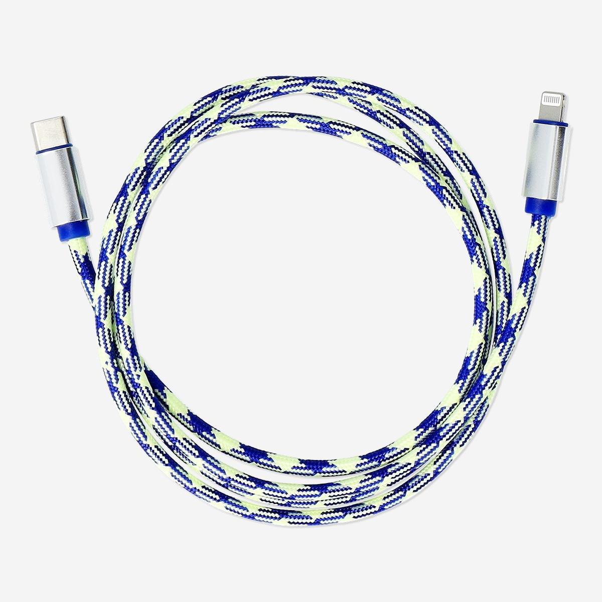 Multicolour usb-c charging cable
