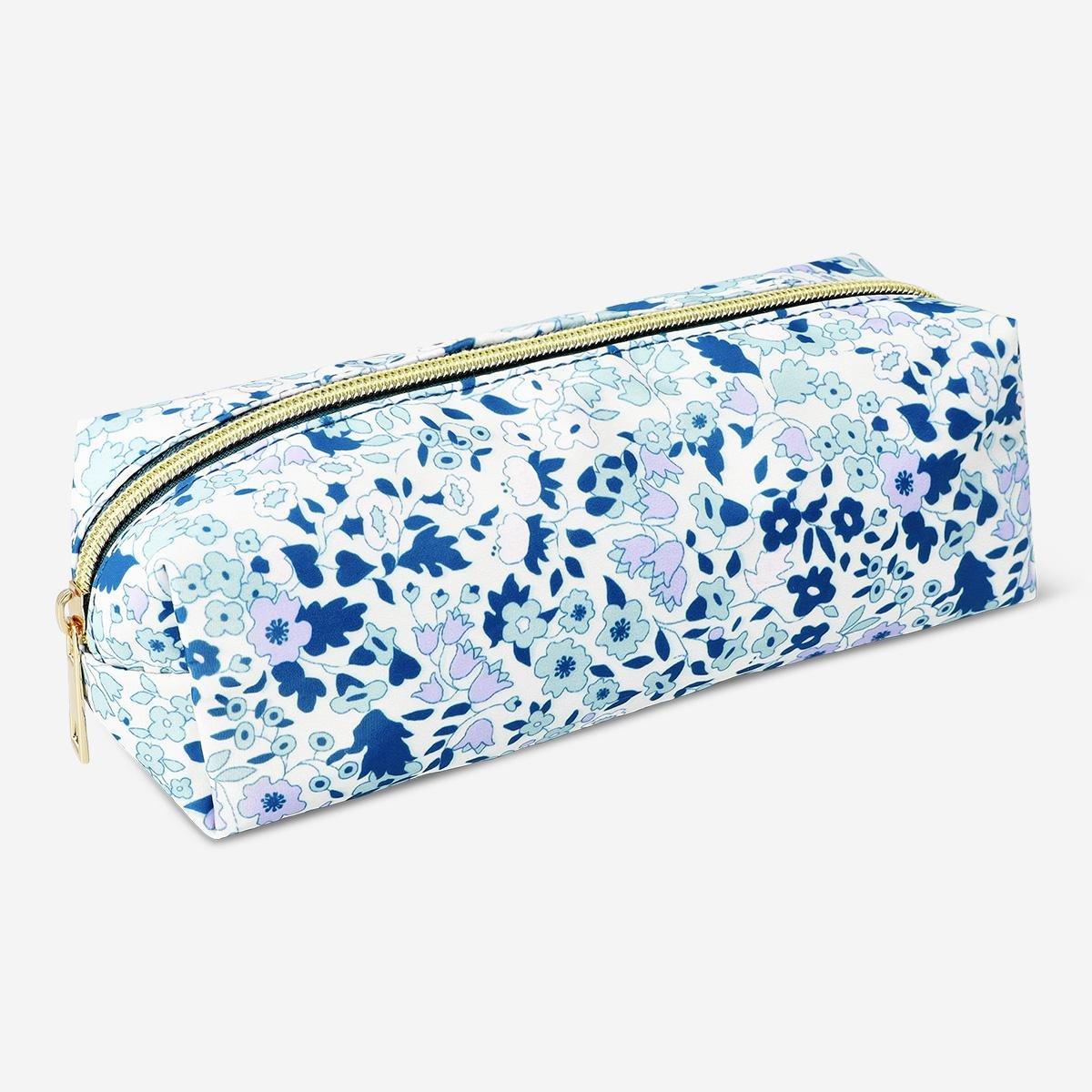 Blue floral pencil case