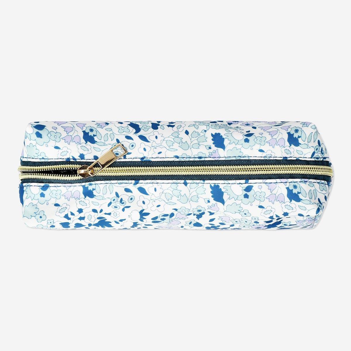 Blue floral pencil case