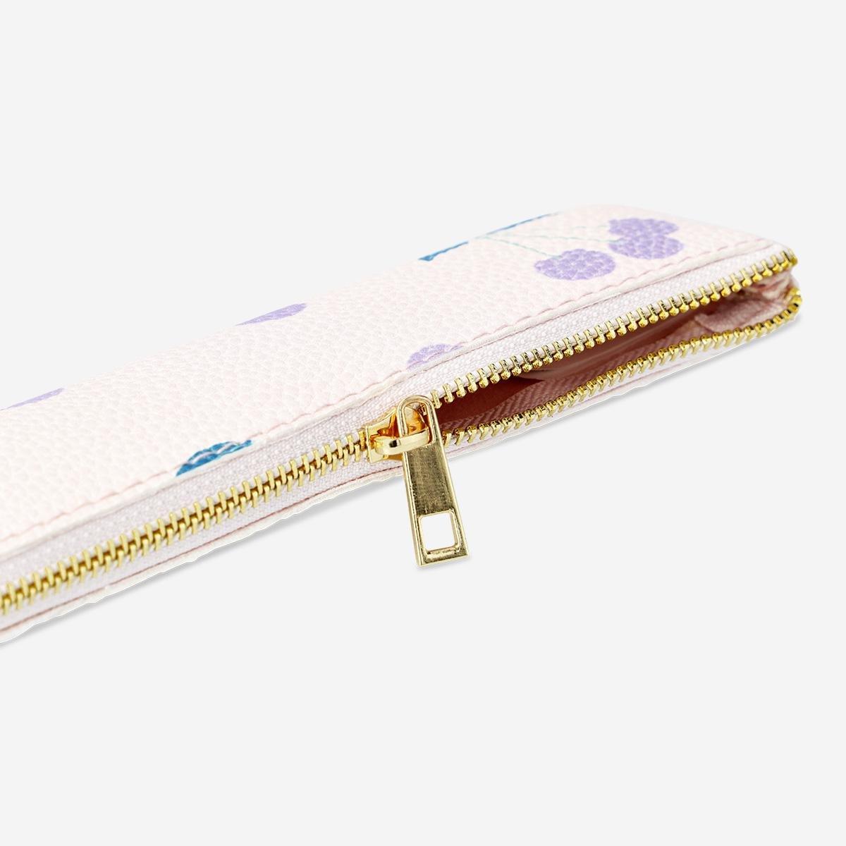 Multicolour cherry print pencil case