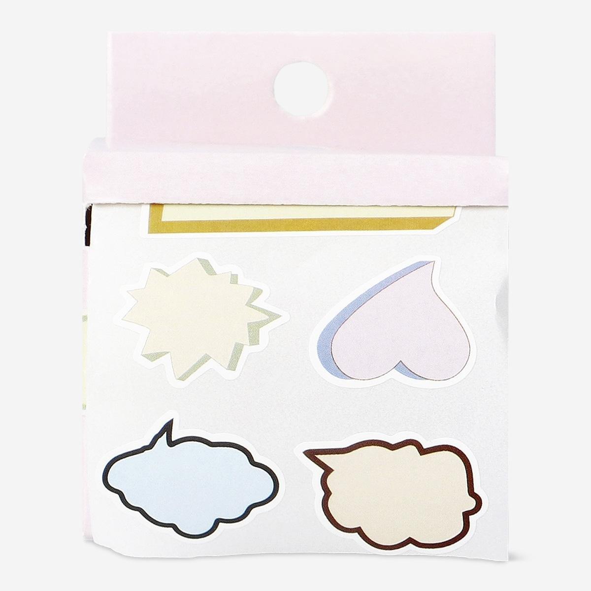 Multicolour speaking boxes stickers rolls