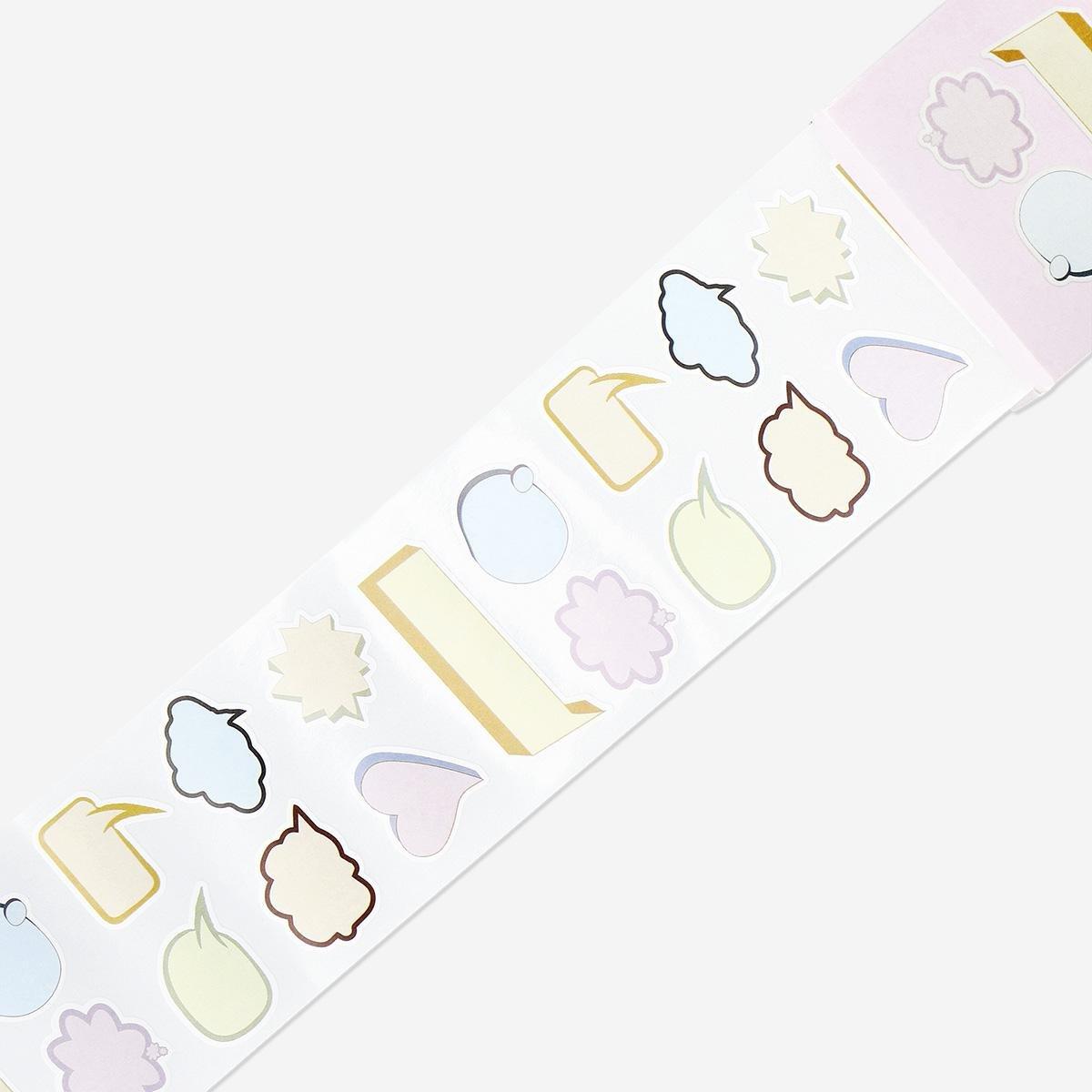 Multicolour speaking boxes stickers rolls