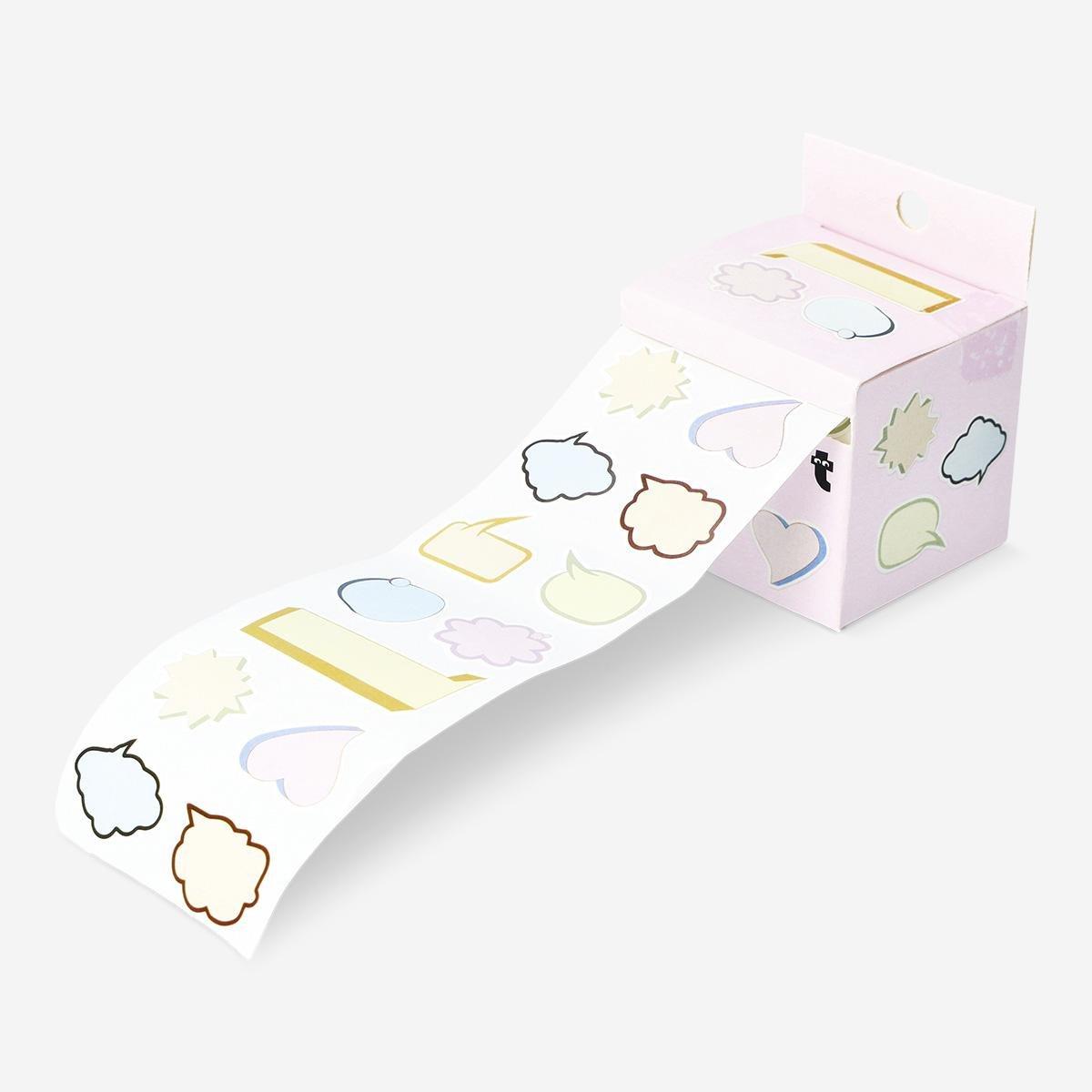 Multicolour speaking boxes stickers rolls