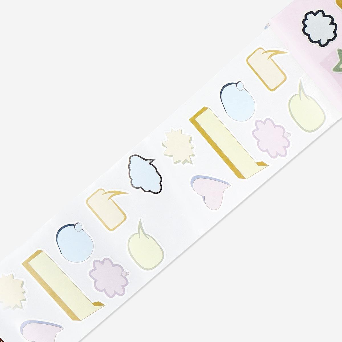 Multicolour speaking boxes stickers rolls