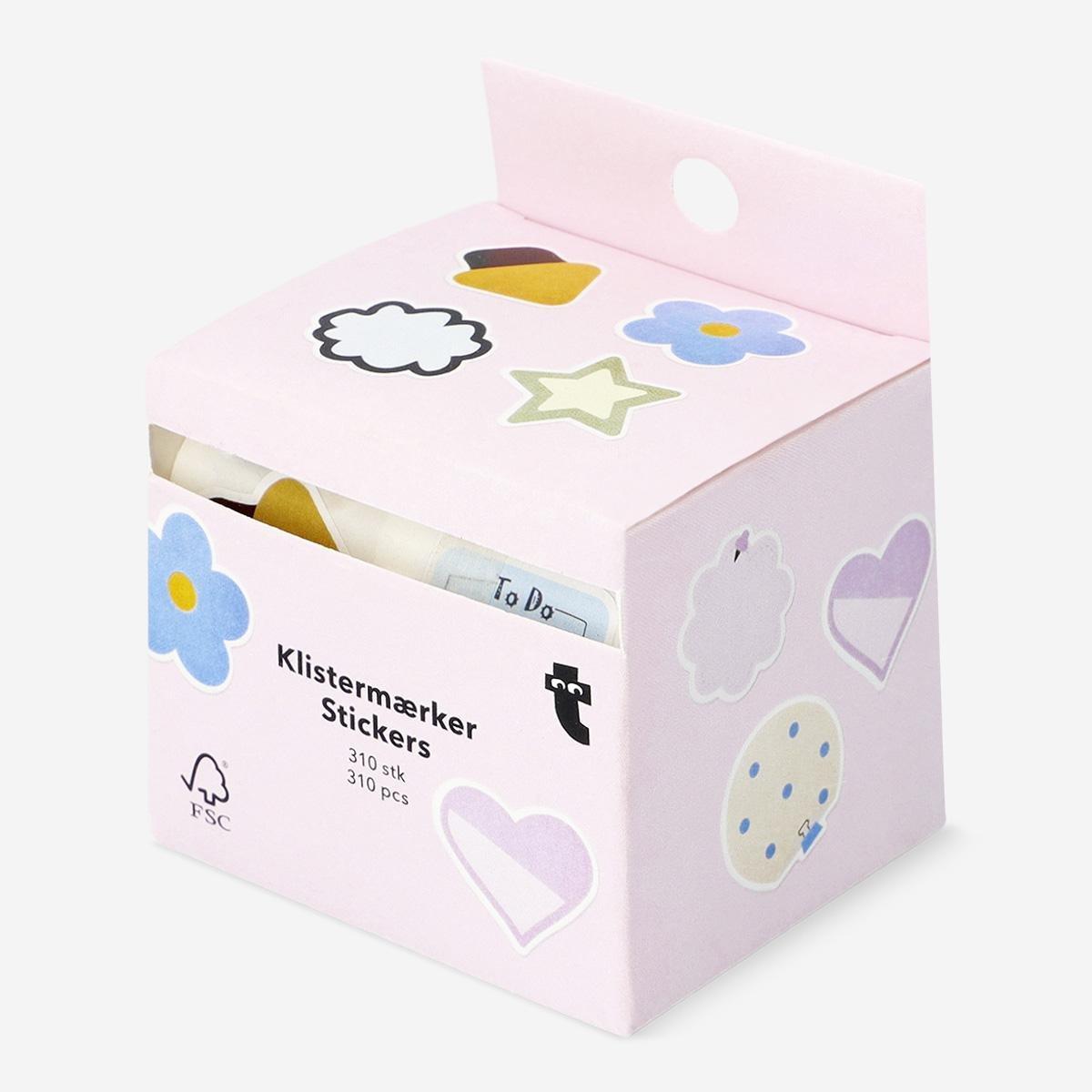 Multicolour speaking boxes stickers rolls
