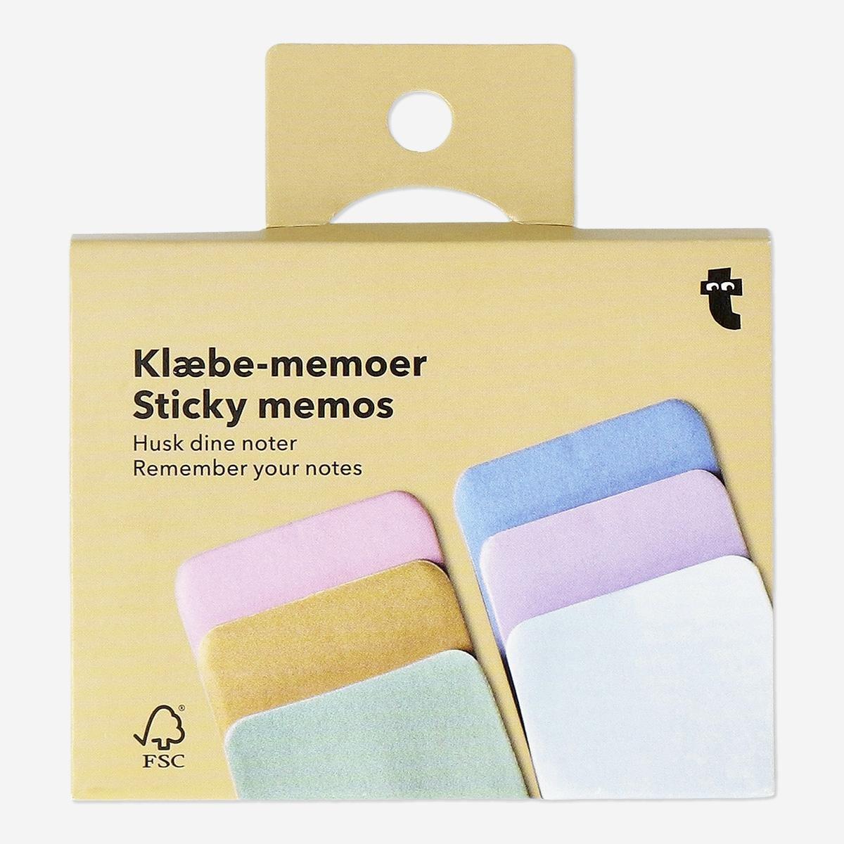 Multicolour sticky memos