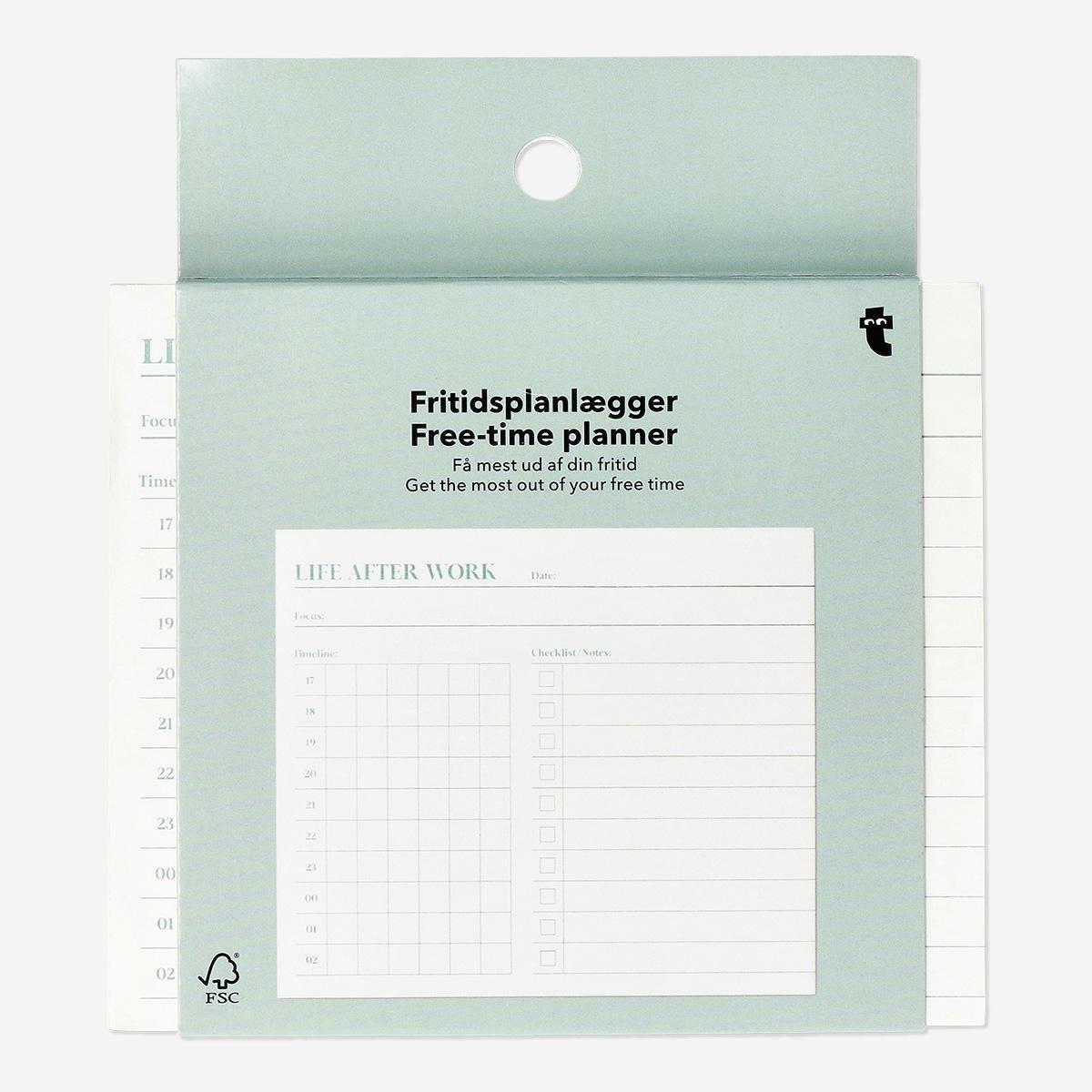 Multicolour free-time planner