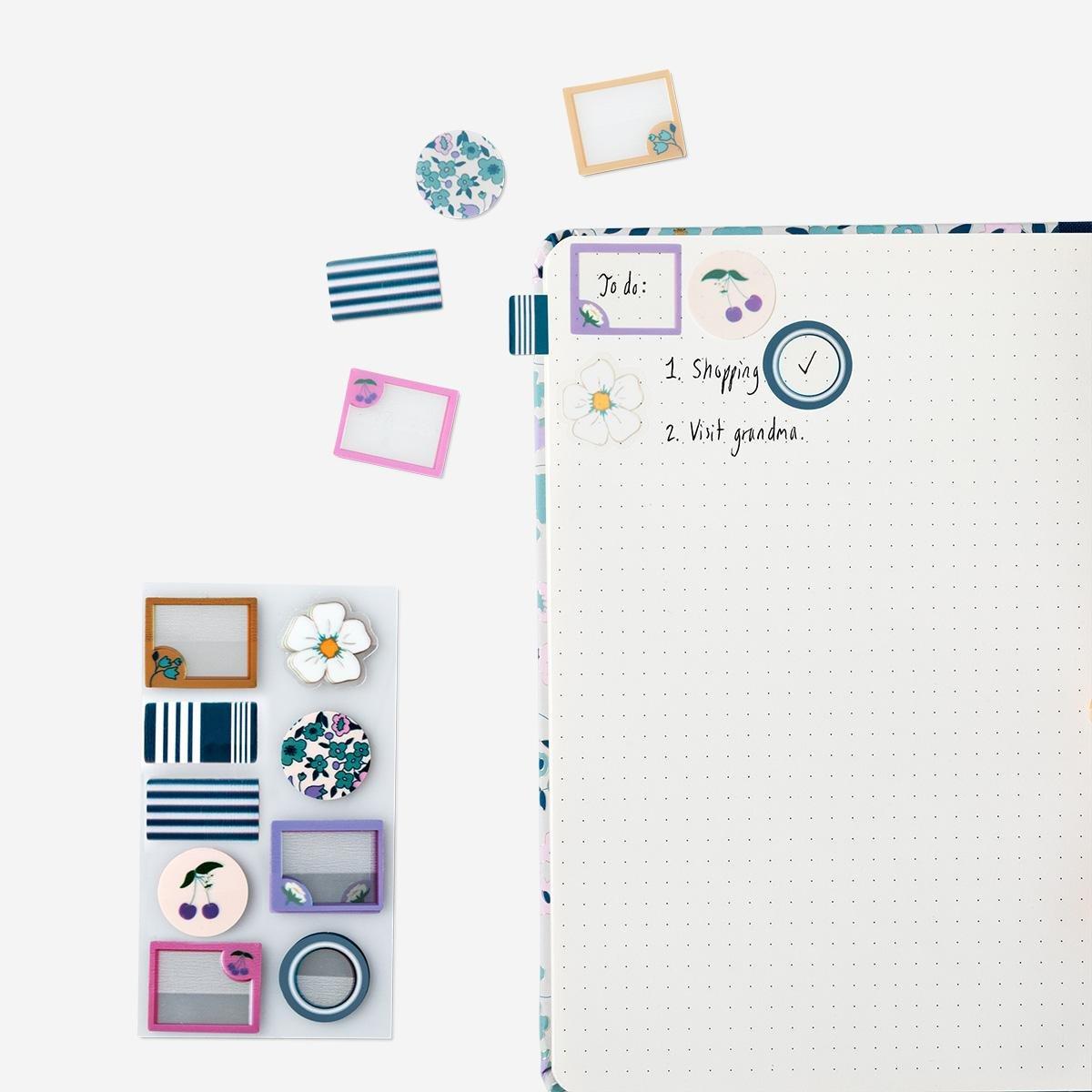 Multicolour transparent sticky memos
