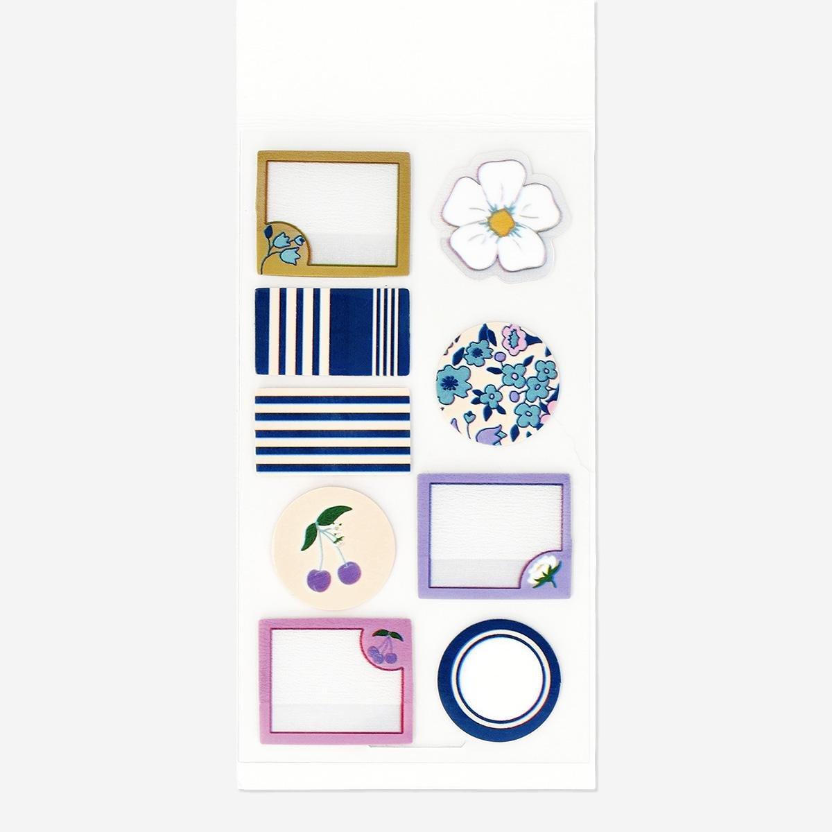 Multicolour transparent sticky memos