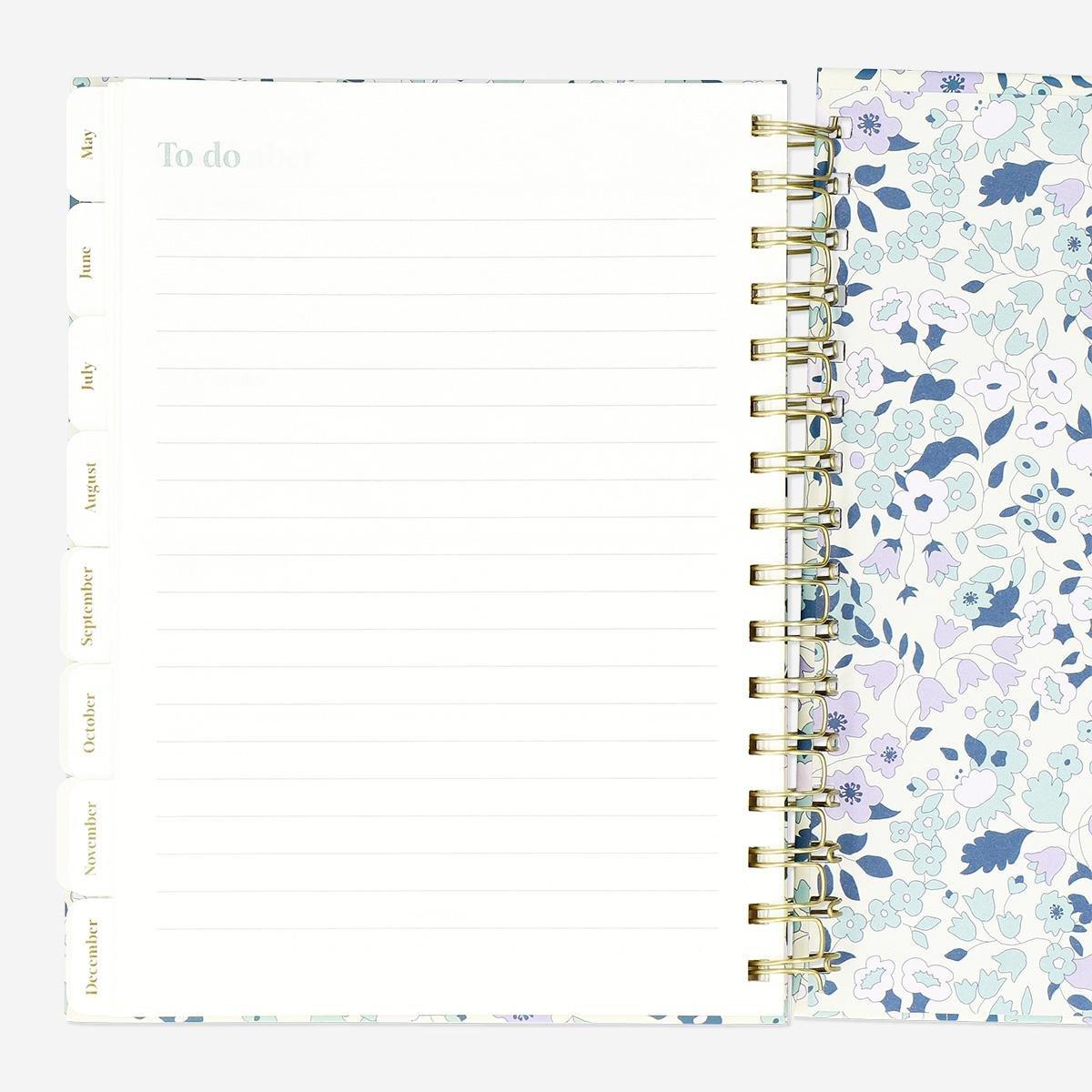 Multicolour floral English study planner