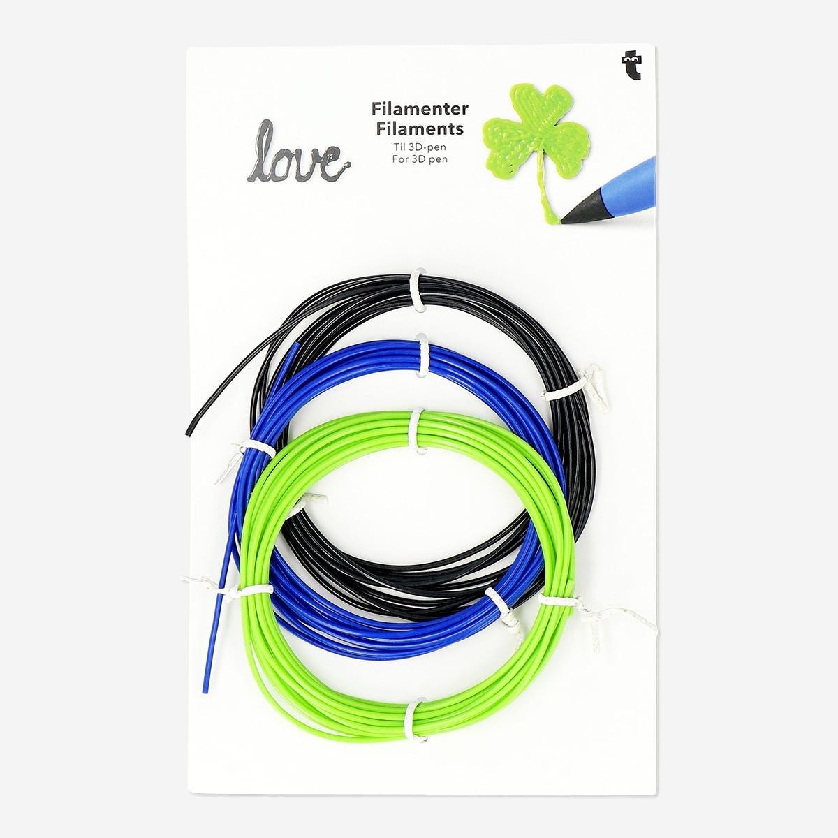 Multicolour filaments for 3D pen. 300 cm