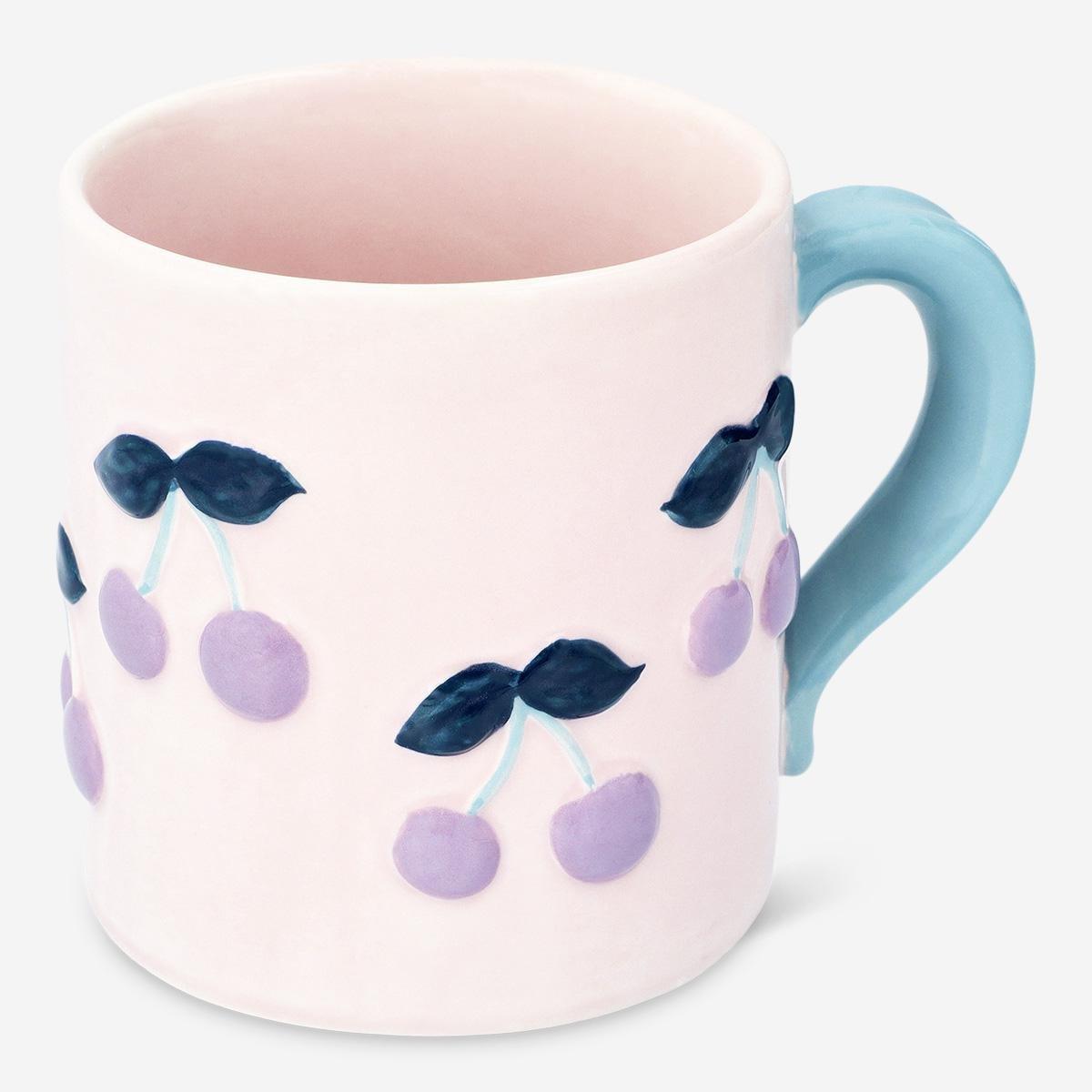 Purple cherry mug. 360 ml