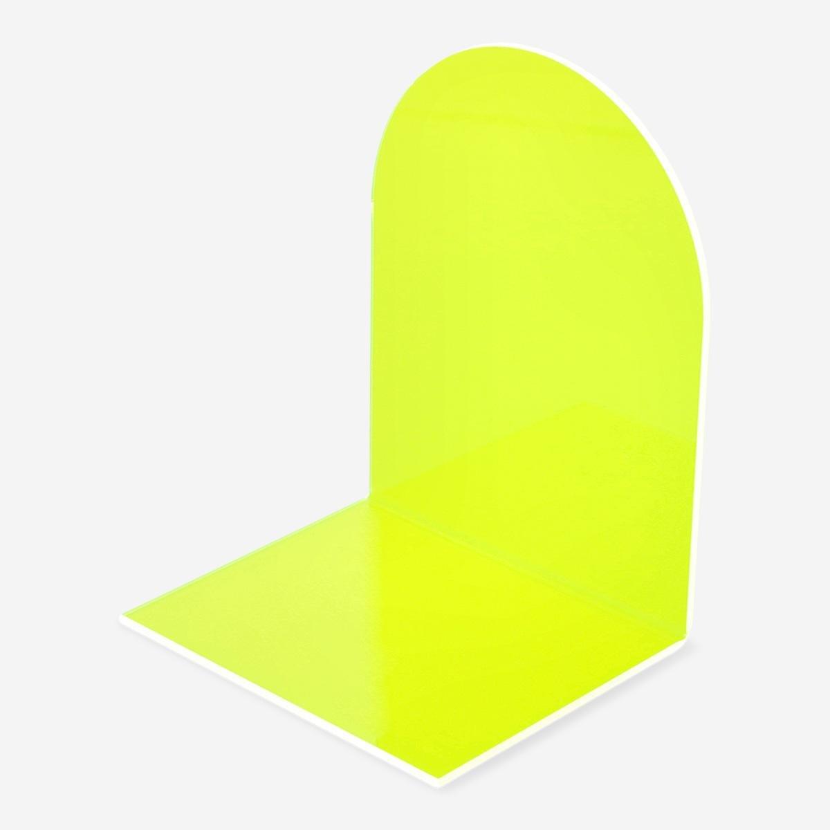 Green plexiglass bookend