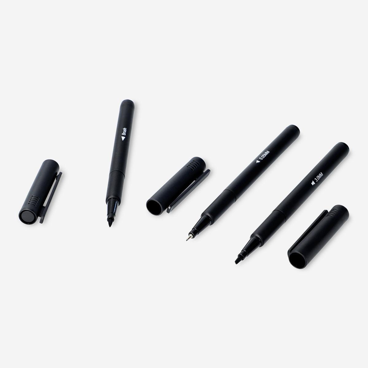 Black drawing and calligraphy pens, 12 pcs