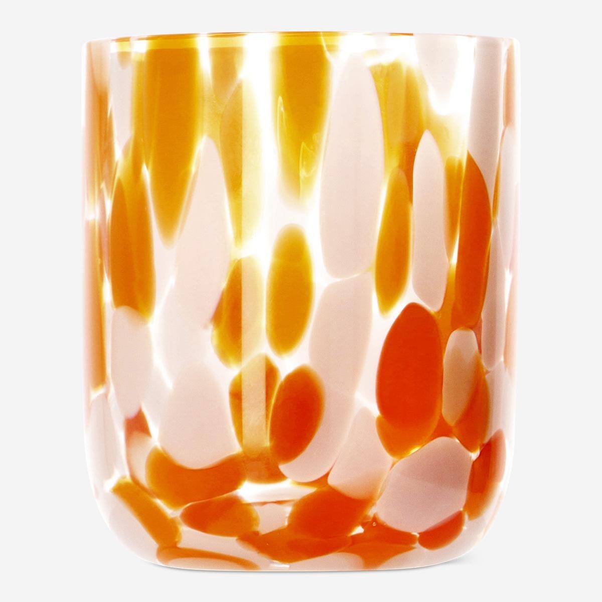 Multicolour dotted drinking glass. 340 ml